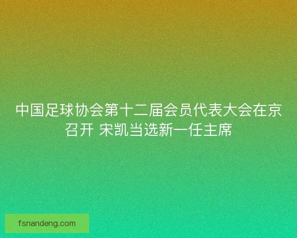 中国足球协会第十二届会员代表大会在京召开 宋凯当选新一任主席